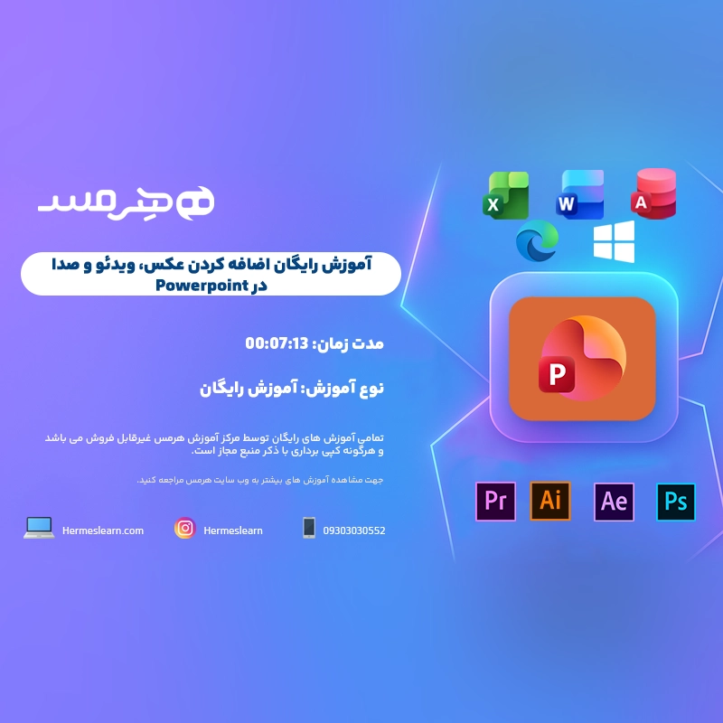 آموزش رایگان اضافه کردن عکس، ویدئو و صدا در پاورپوینت