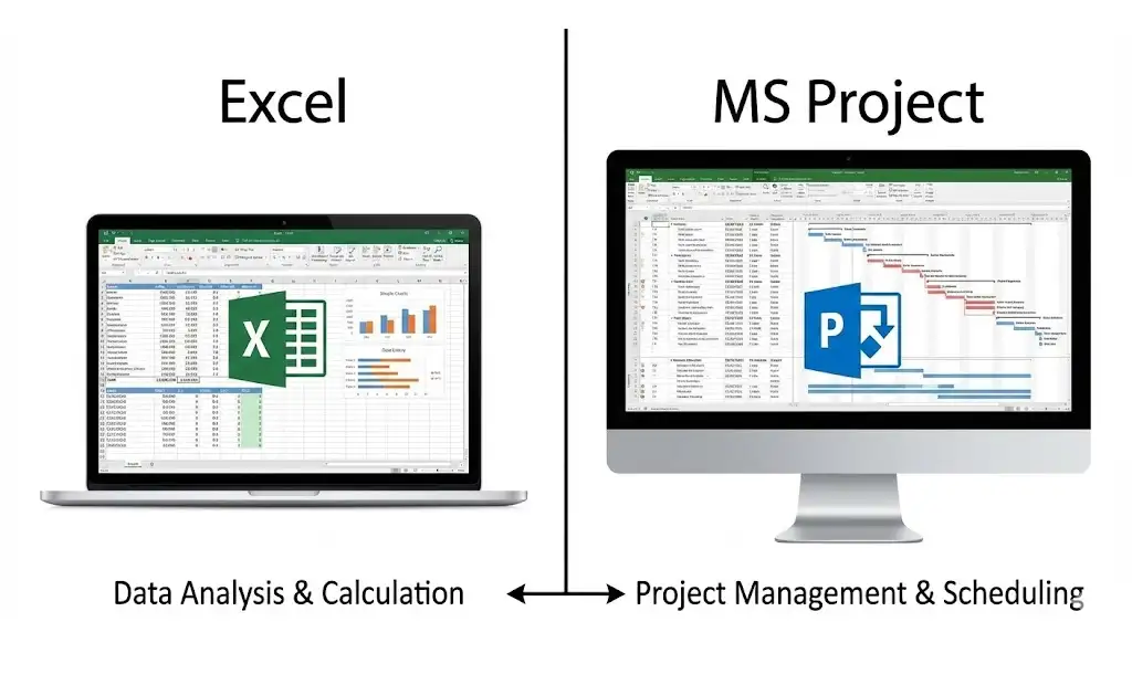تفاوت اکسل با MS PROJECT چیست؟