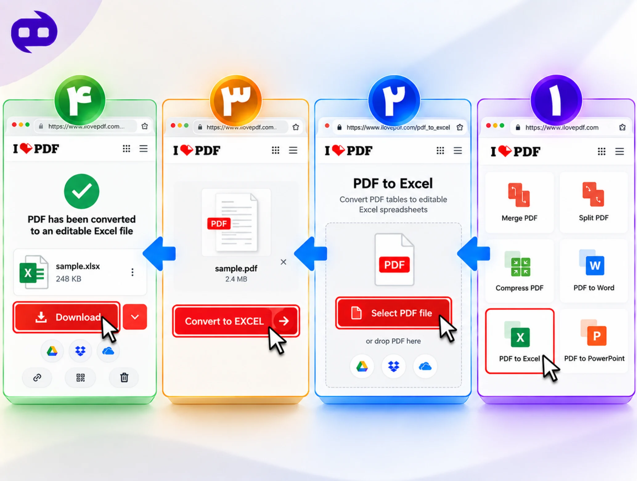 روش چهارم: تبدیل pdf به اکسل با سایت های آنلاین