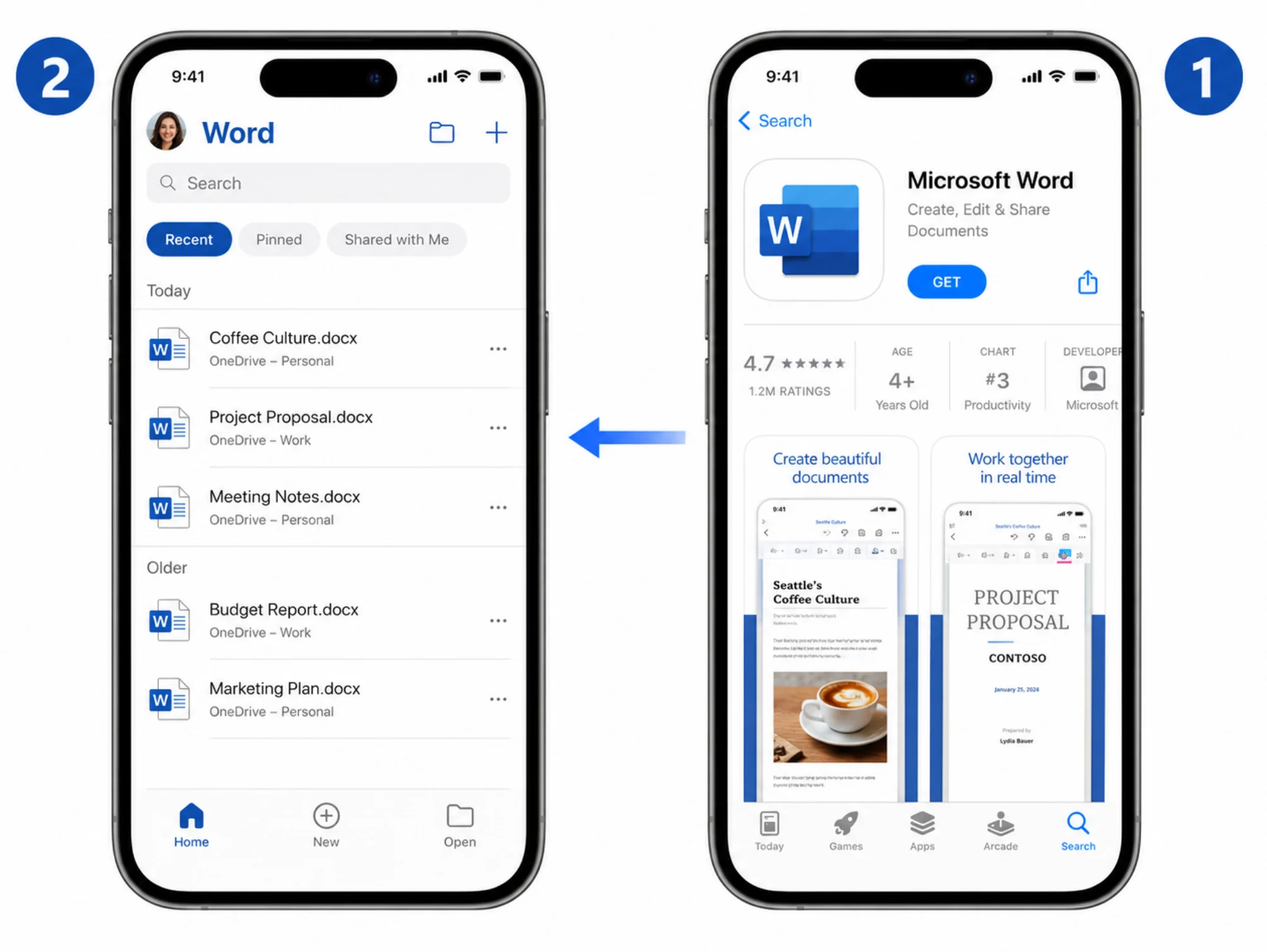 آموزش نحوه ساخت فایل ورد در آیفون (iOS) - 1 و 2