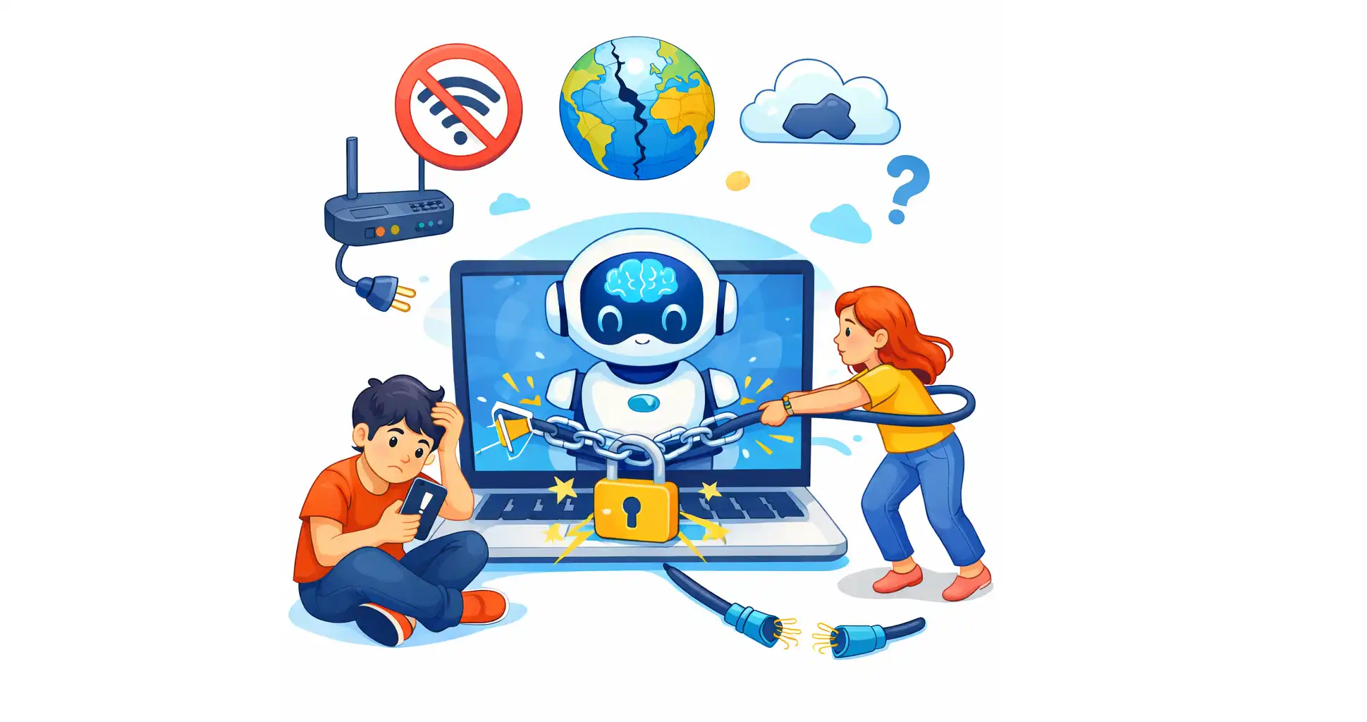 بحران دسترسی به هوش مصنوعی در زمان قطعی اینترنت