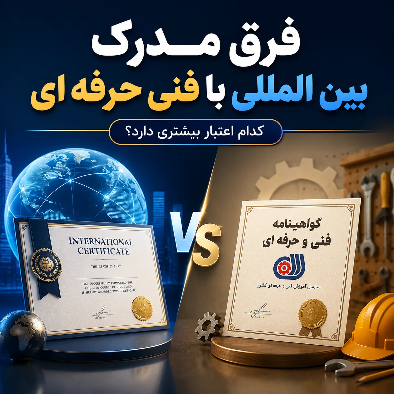 فرق مدرک بین المللی با فنی حرفه ای