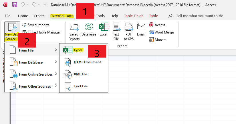 عکس اول مراحل لینک کردن جدول در اکسس